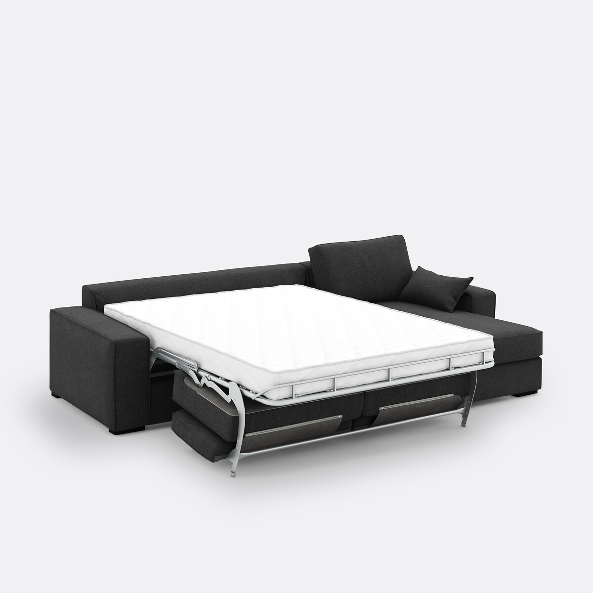 LA REDOUTE INTERIEURS<br>Sofá-cama de canto em tecido texturizado, Bultex, Cécilia