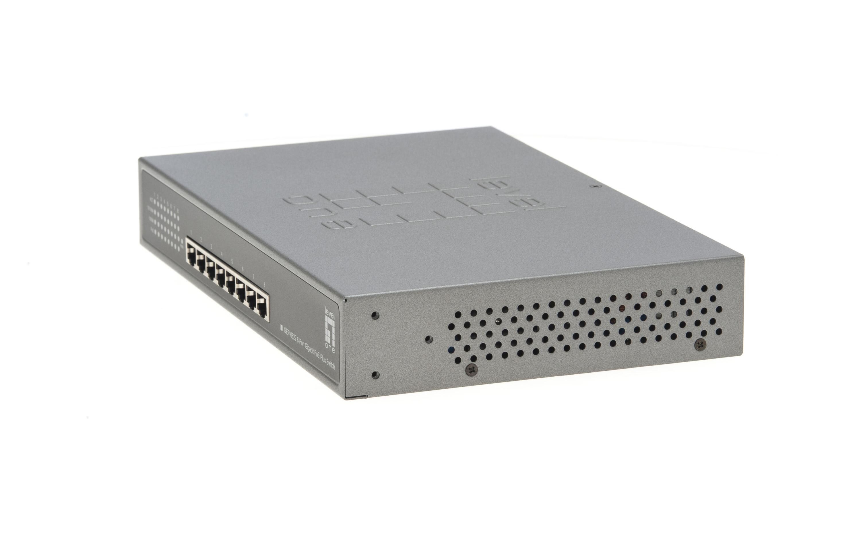 PoE+ Switch GEP-0822 8 Port<br>PoE-Switch, 8-Port, 10/100/1000 Mbps