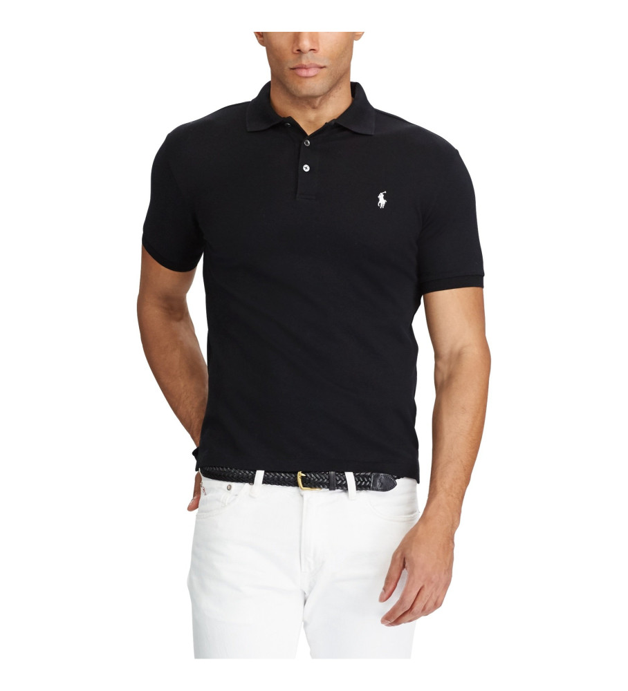 Polo Ralph Lauren Slim Fit Stretch Piqué em Preto