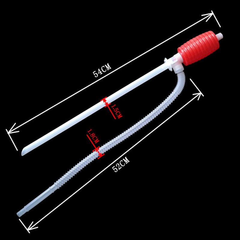 Manuelle KFZ Wasserpumpe Flüssigkeiten Siphon Umfüllpumpe für Benzin / Öl - Transparent / Rot