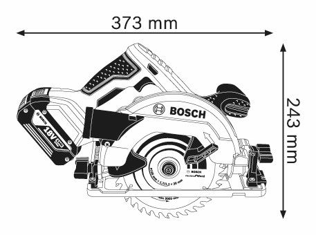 Bosch GKS 18V-57 G Li-ion accu cirkelzaag body in L-boxx - 06016A2101