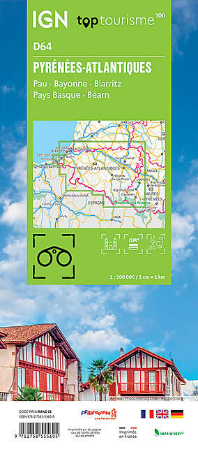 IGN - PYRENEES-ATLANTIQUES D64 TOP TOURISME 100 IGN