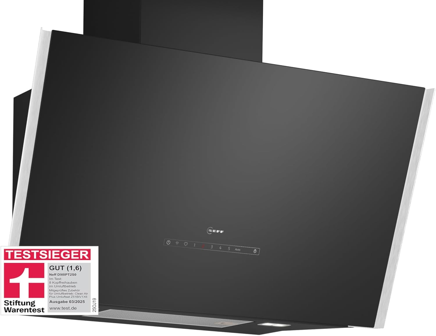 NEFF D98IPT2S0, N 90, Smarte Wandesse, Dunstabzugshaube zur Wandmontage, 90 cm breit, Made in Germany, Efficient Drive, Automatischer Luftsensor, Kochfeldbasierte Haubensteuerung, Touch Control