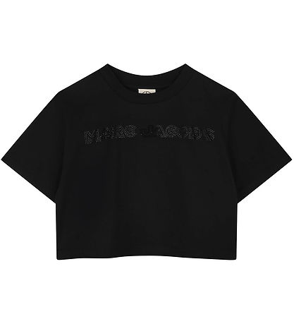 Little Marc Jacobs T-Shirt - Kurz geschnitten - Schwarz m. Stras