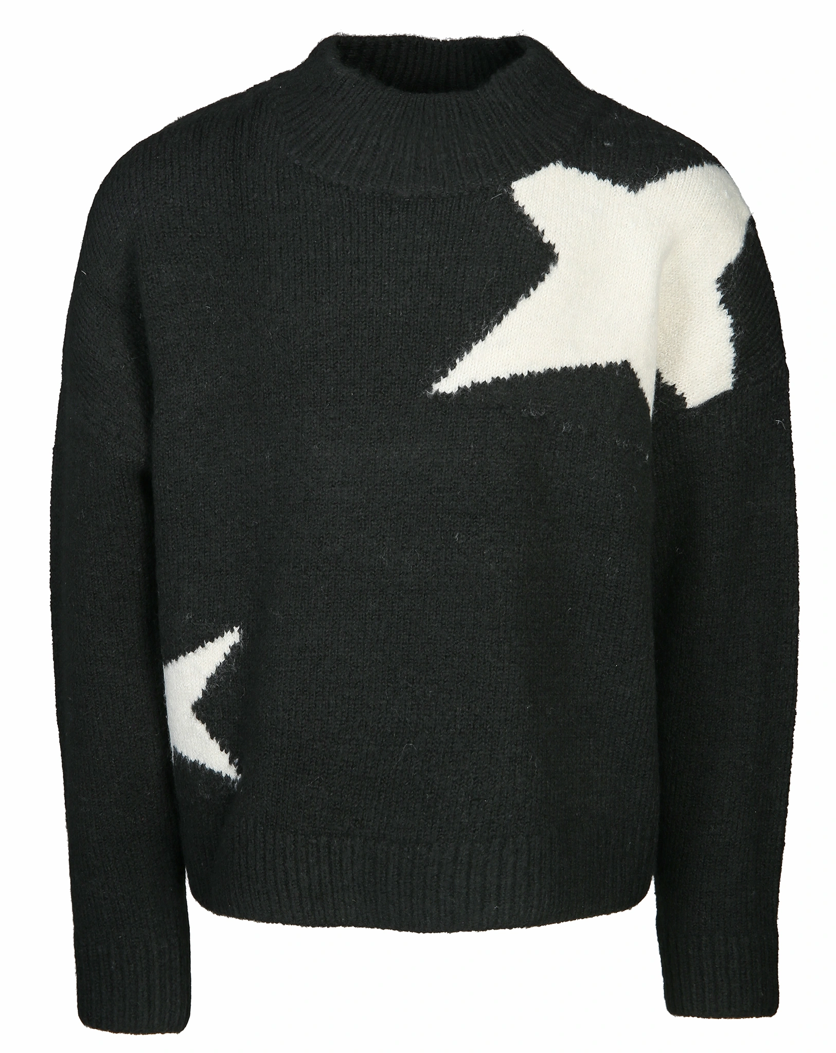 Pullover STARS mit Stehkragen in schwarz