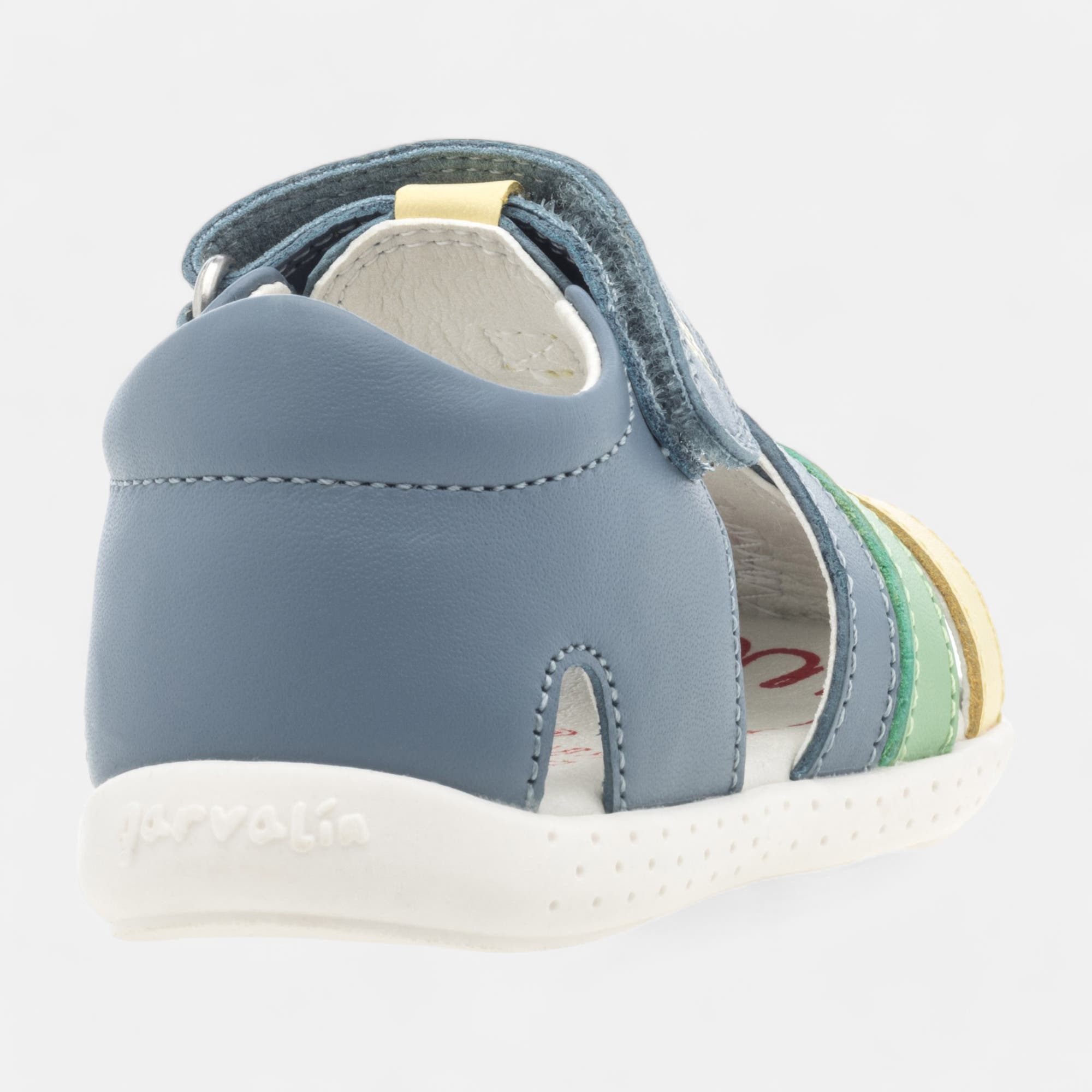 Sandales Bébé garçon en cuir bleu