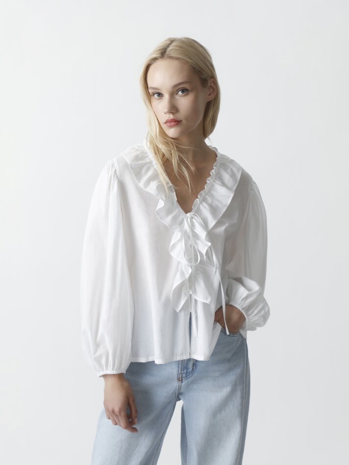 Camisa com babados - Branca