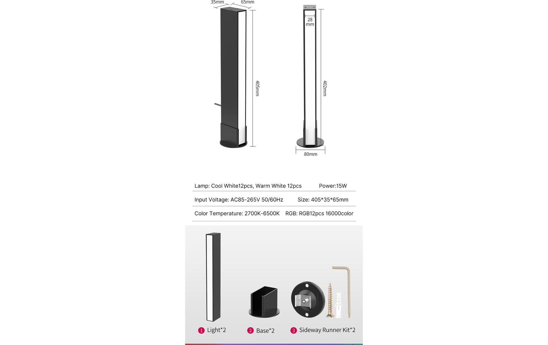 Videoleuchte GL01Smart Ambiance RGB Hintergrundbeleuchtung