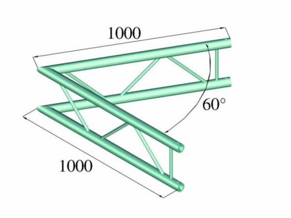 Alutruss BILOCK BQ2-PAC20V 2-punkts traverse Hjørne 60 °