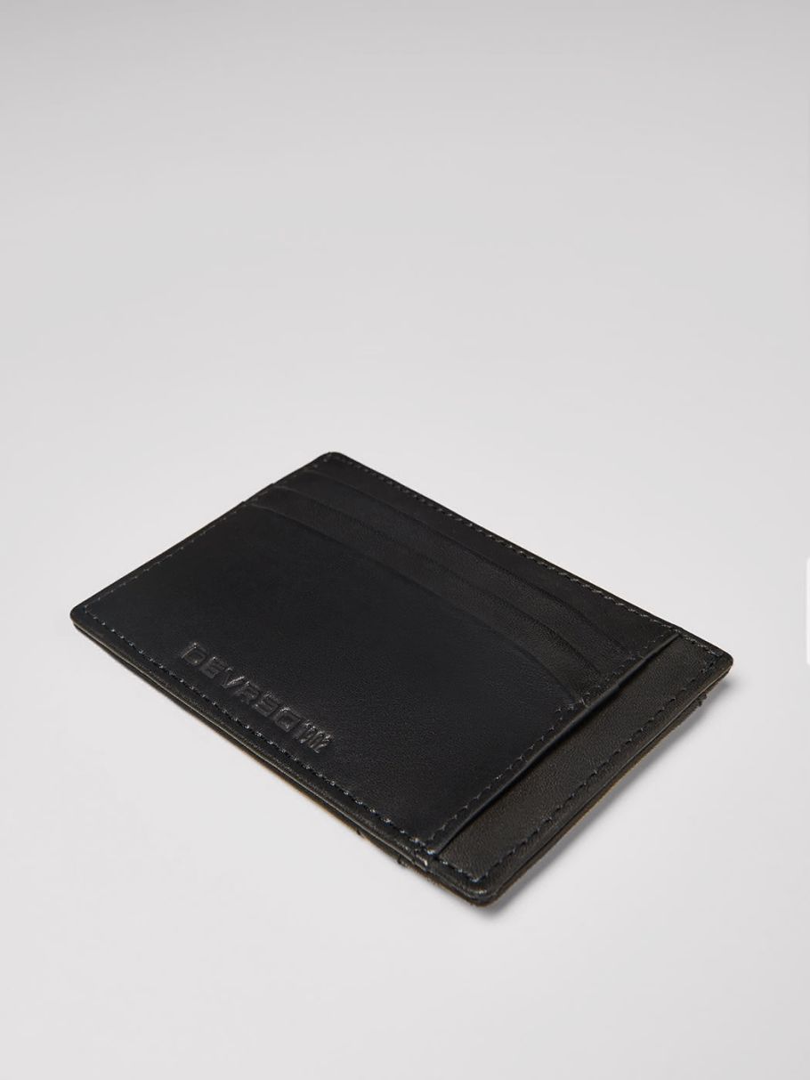 Porte-cartes en cuir patiné uni