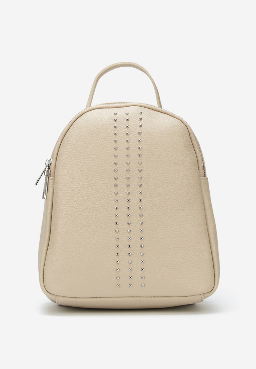 Sac à dos en cuir naturel beige Salonea