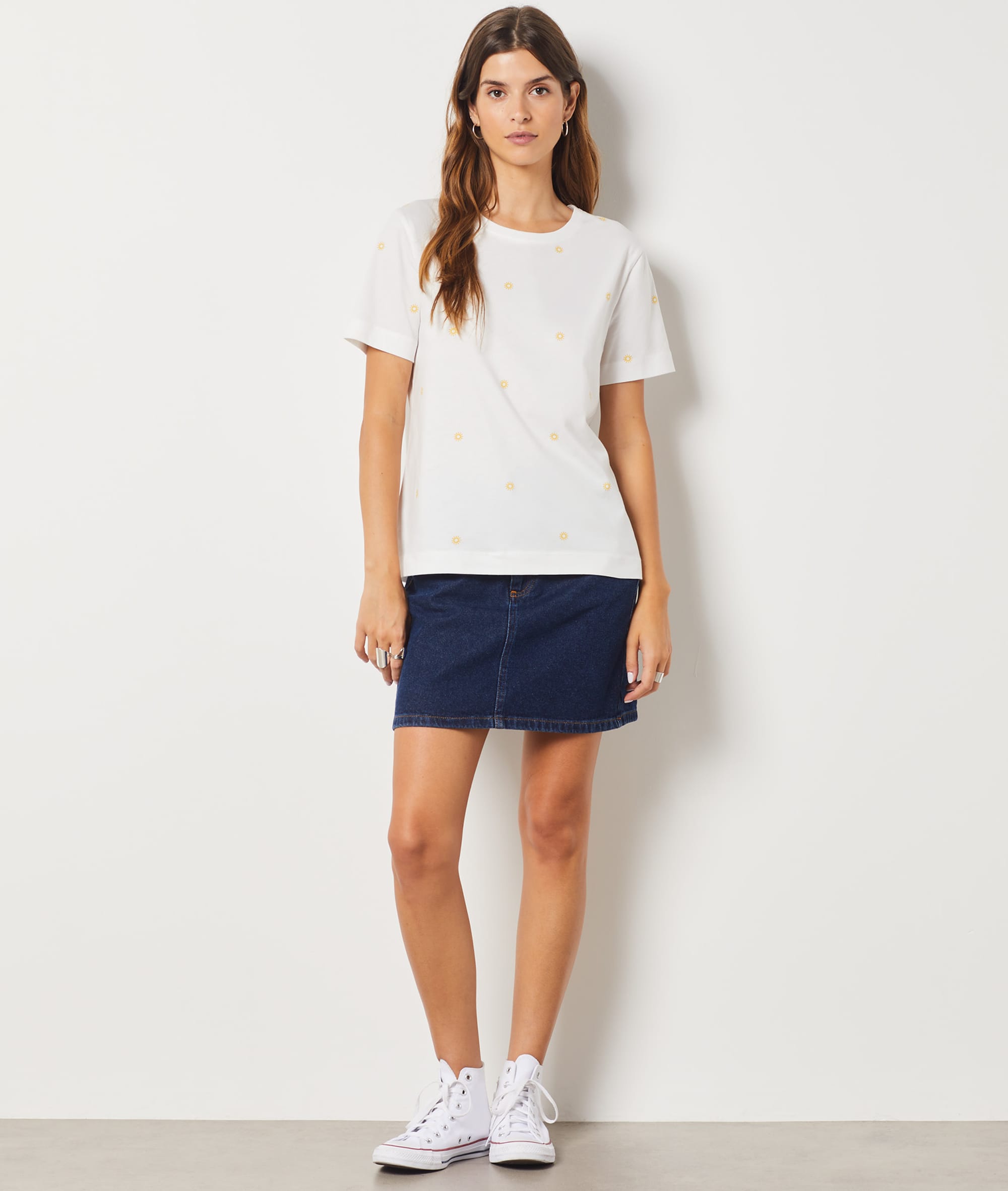 T-shirt manches courte imprimé soleil
