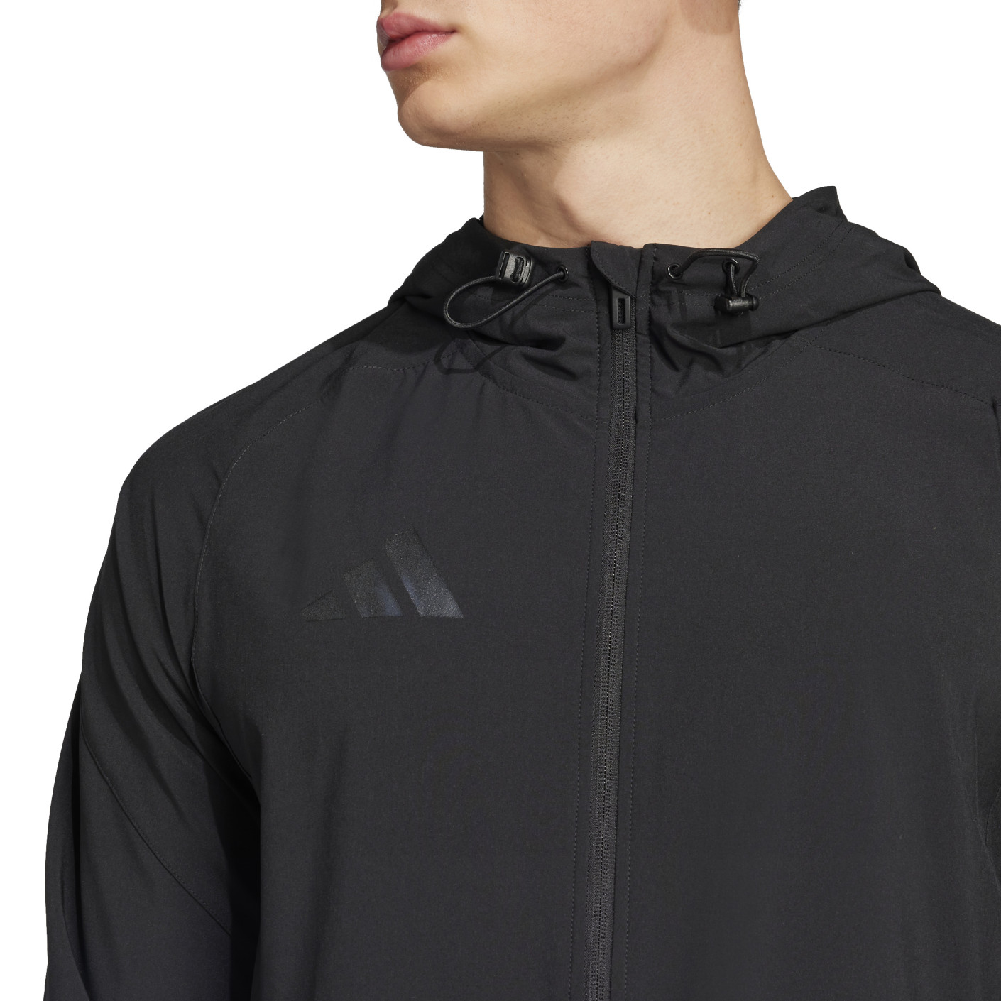 Adidas Tiro 25 Vis Tech Competition Hooded Trainingsjack Zwart Donkergrijs
