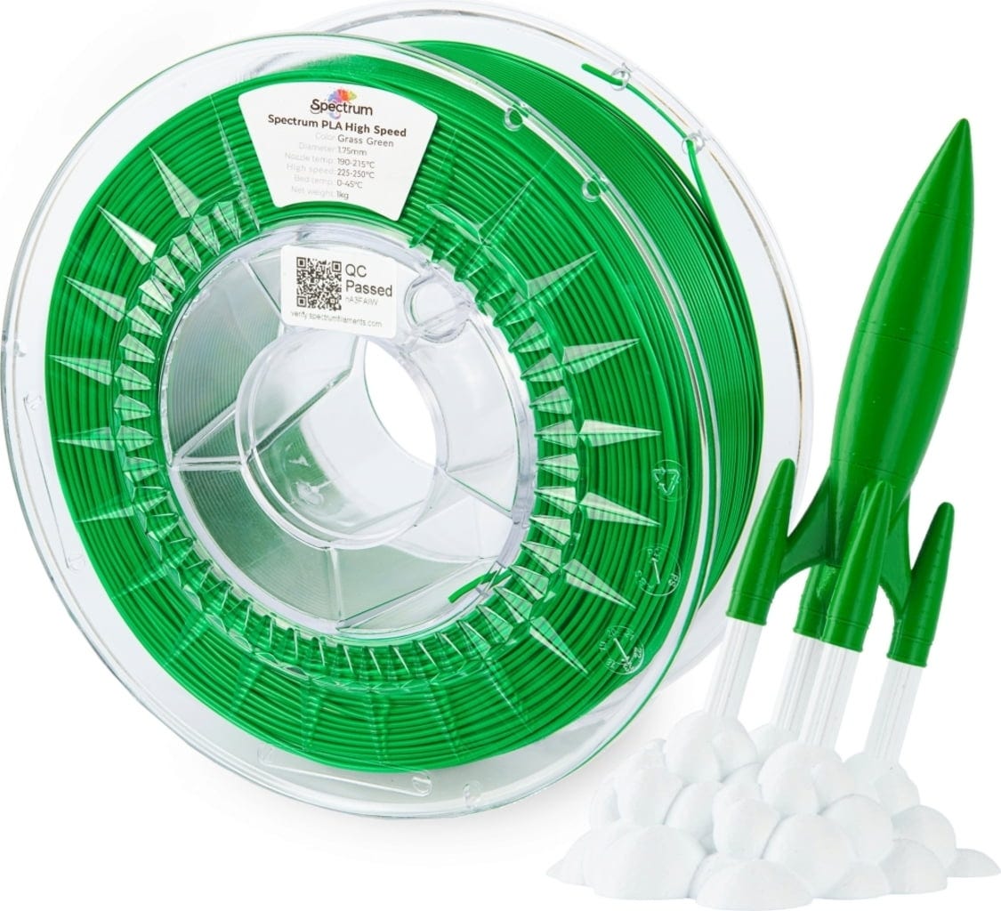 Spectrum  Premium PLA High Speed Grass Green, 1,75 mm / 1000 g    PLA Material speziell für den Hochgeschwindigkeitsdruck