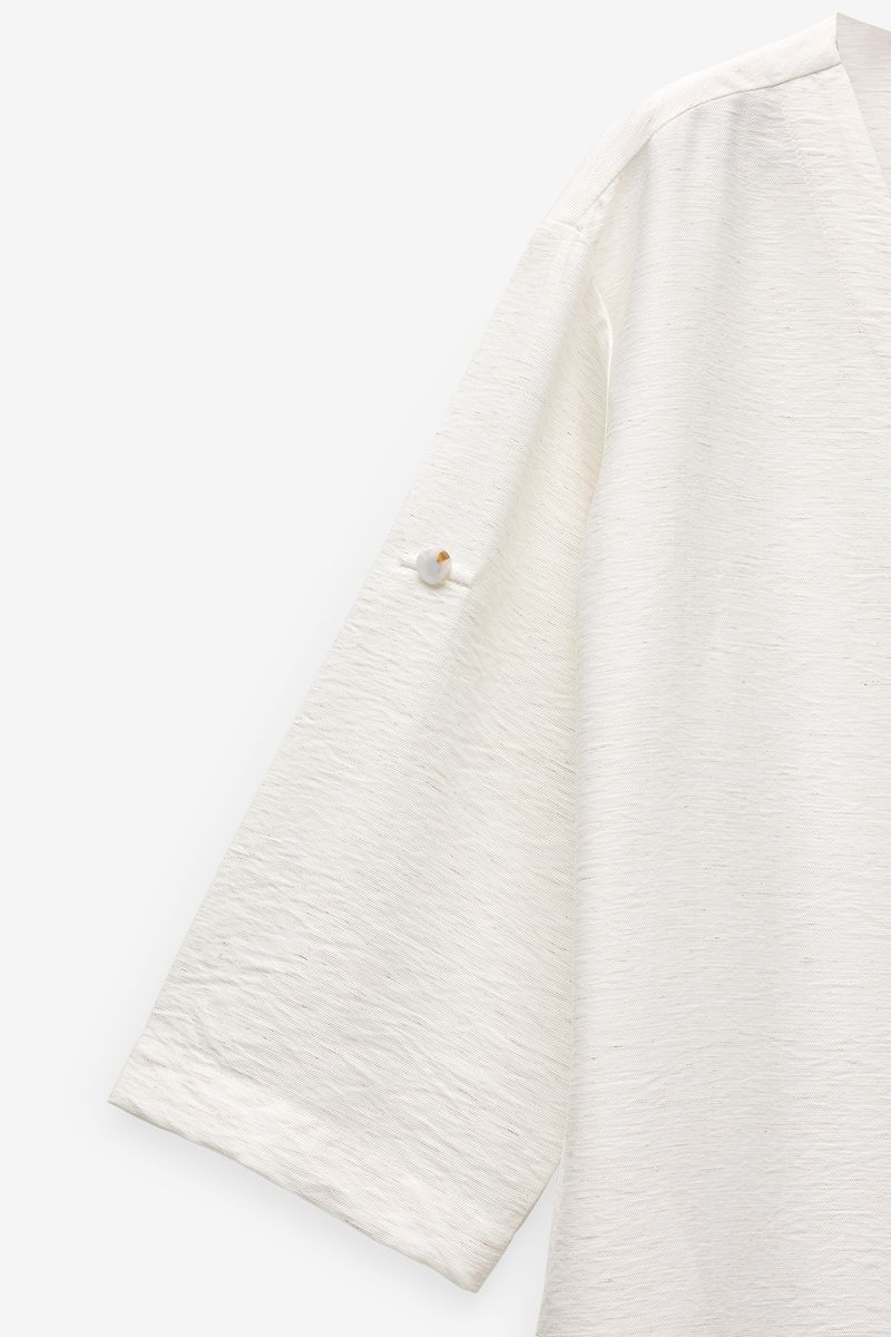 VESTIDO CAMISEIRO COM MISTURA LINHO