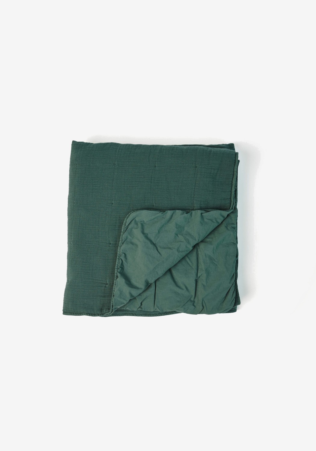 Lavie Wohndecke aus Bio-Baumwolle Nora Quilt Dunkelgrün