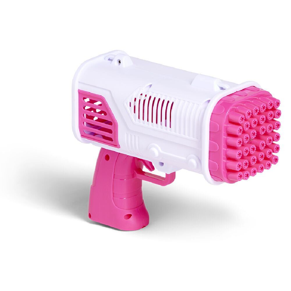 Pistolet bazooka à bulles 36 buses plastique rose