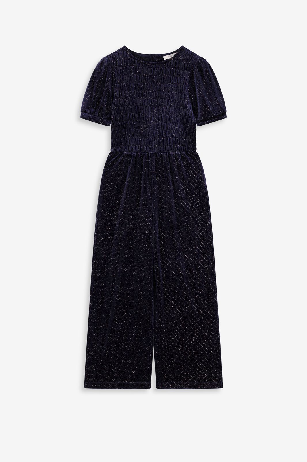 Donkerblauwe jumpsuit met glitters
