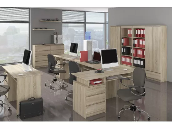 Commode AKORD K140 Chêne Sonoma 138 cm 8 tiroirs façade Chêne Sonoma 138x40x99 cm