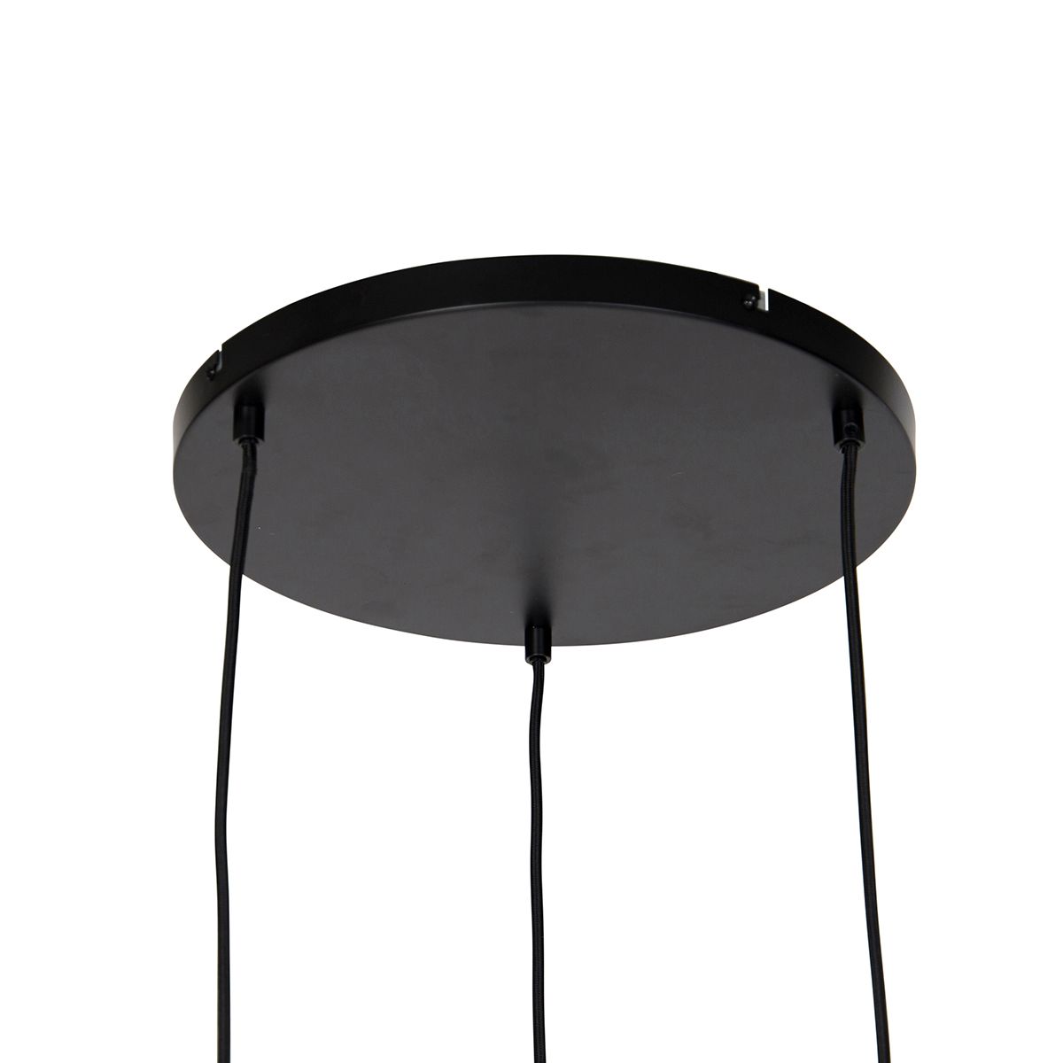 Hanglamp zwart met goud en smoke glas incl. 3 PUCC - Zuzanna