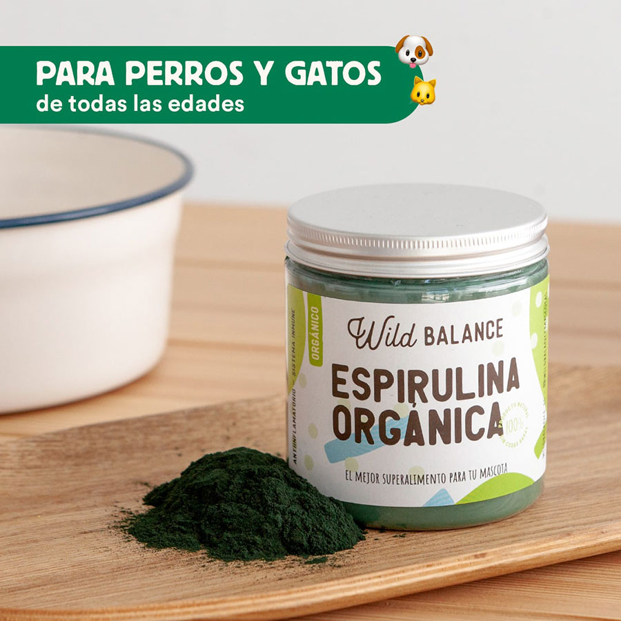 Suplemento de espirulina orgânica para animais de estimação