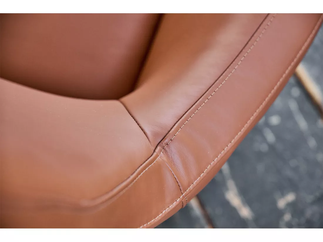 Fauteuil - marron cuir - CAVAL