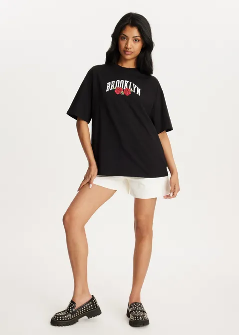 T-shirt met print champions zwart (ZWART)