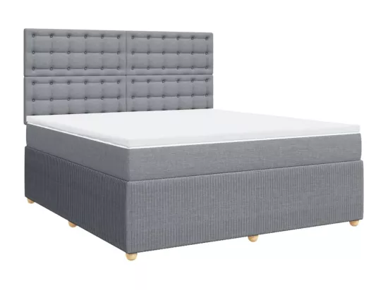 Sommier à lattes de lit avec matelas Gris clair 180x200cm Tissu