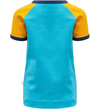 Hummel T-Shirt - hmlAnton - Gelb/Türkis