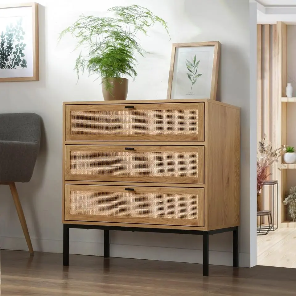CALICOSY - Ladekast JAYA - Licht hout - 79x80x39 cm