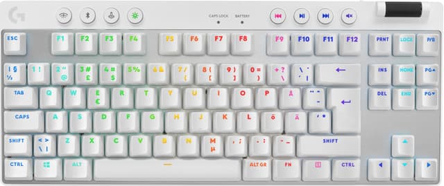 Logitech G PRO X TKL Lightspeed Tactile trådløst gamingtastatur (hvid)