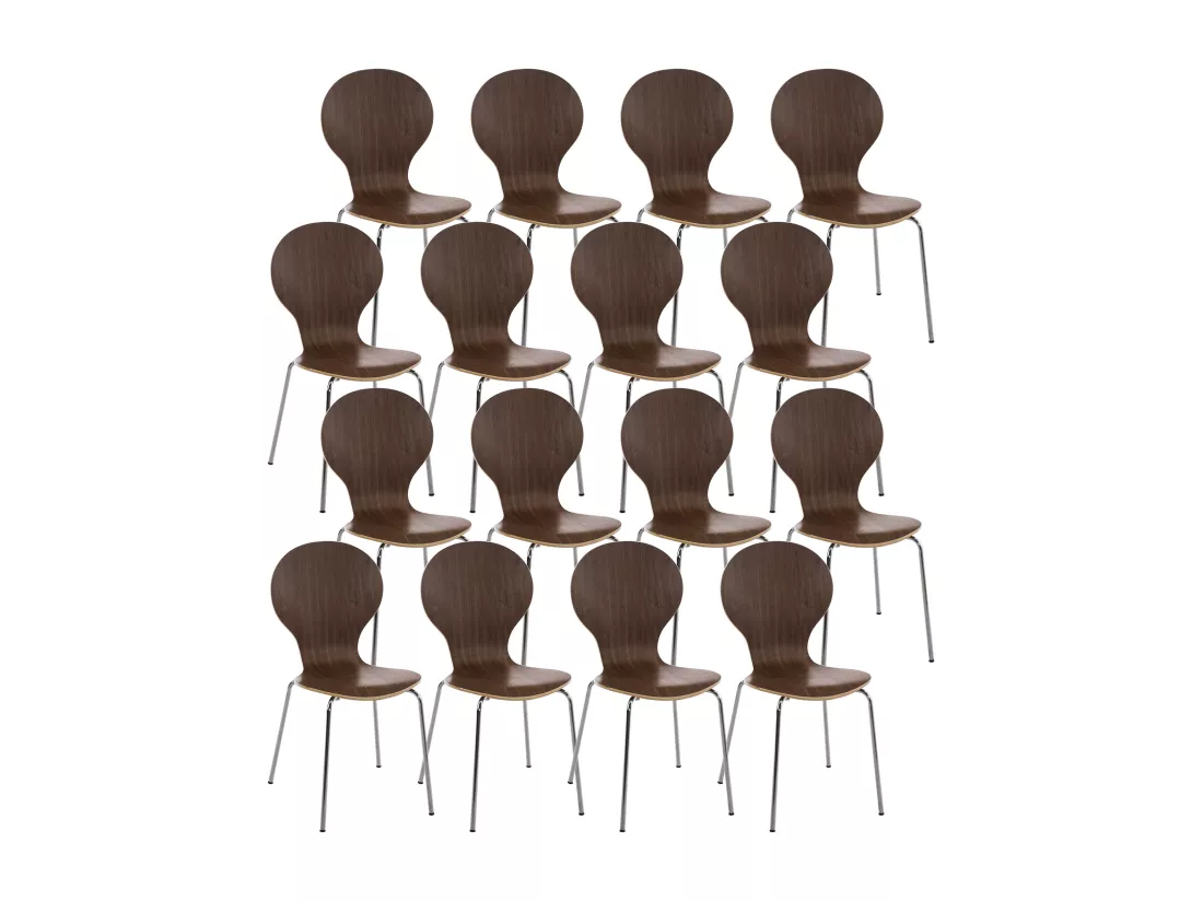Lot de 16 Chaise de conférence - Bois & Nature - Noyer - DIEGO