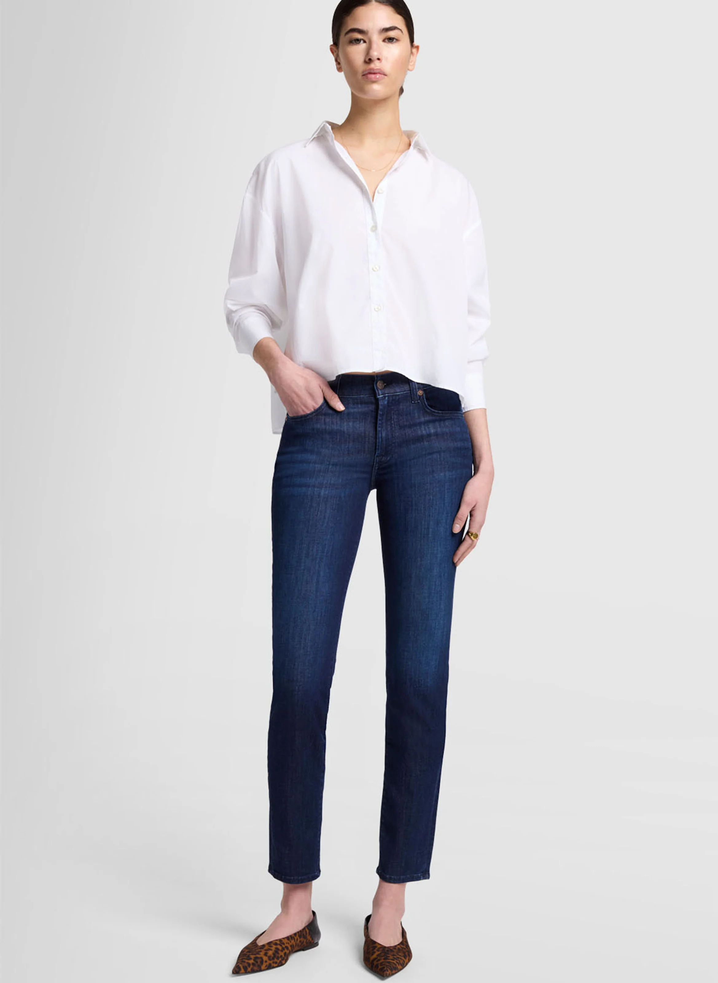 ROXANNE BAIR AFTERNOON - Jean slim en coton mélangé | Bleu
