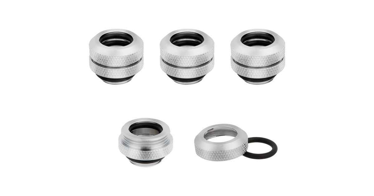 CorsairHydro X Series XF Hardline 12mm OD  verbinding  (Chroom, 4 stuks)