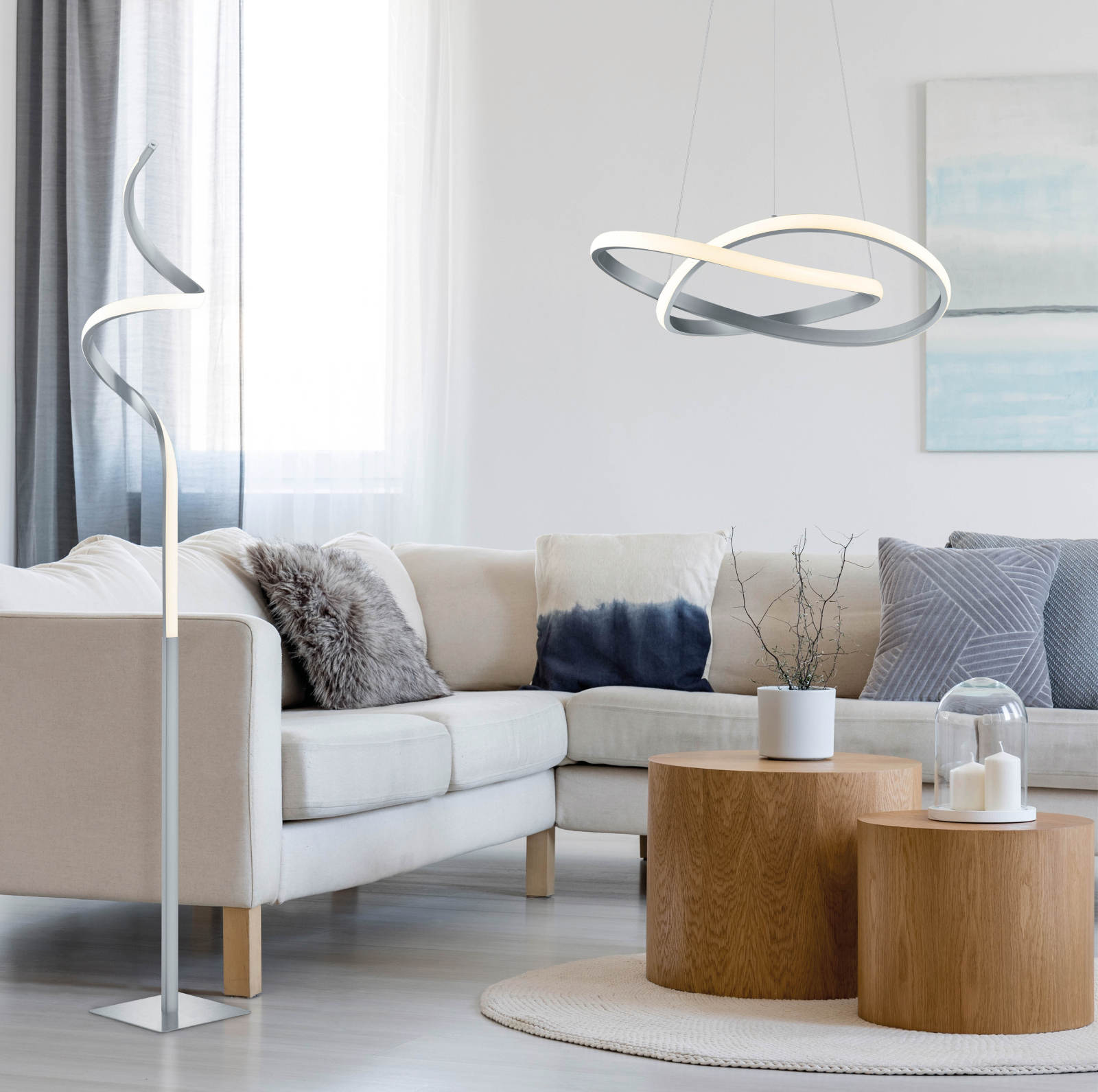 LED-Pendelleuchte - Nickel matt - dimmbar