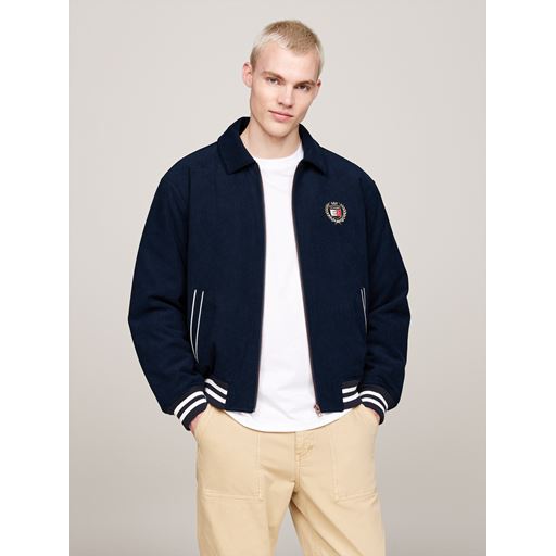 Tommy Jeans Crest Cord Letterman Jakke, Dark Night Navy, L