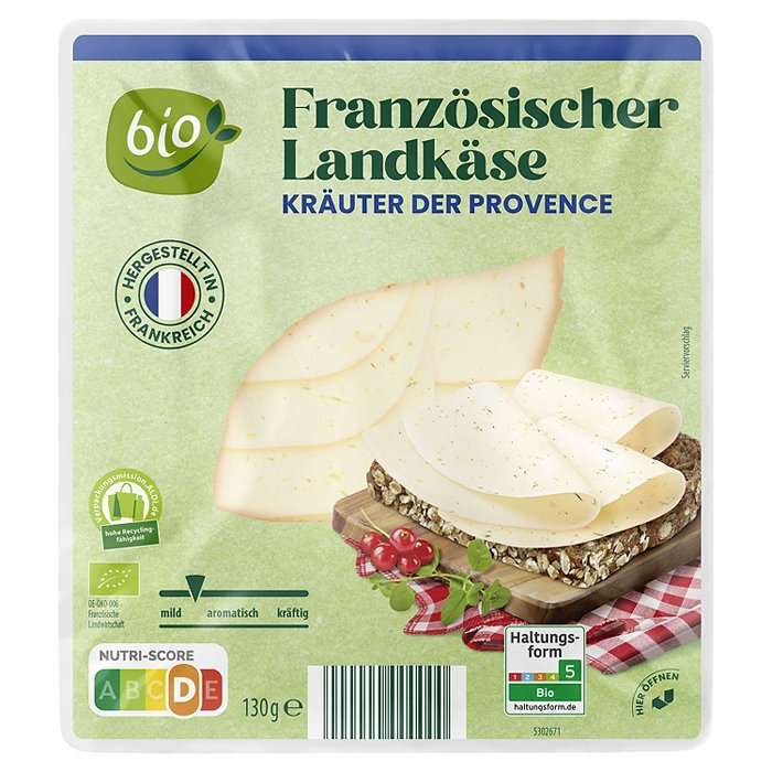 GUT BIO Bio-Französischer Landkäse 130 g, Kräuter