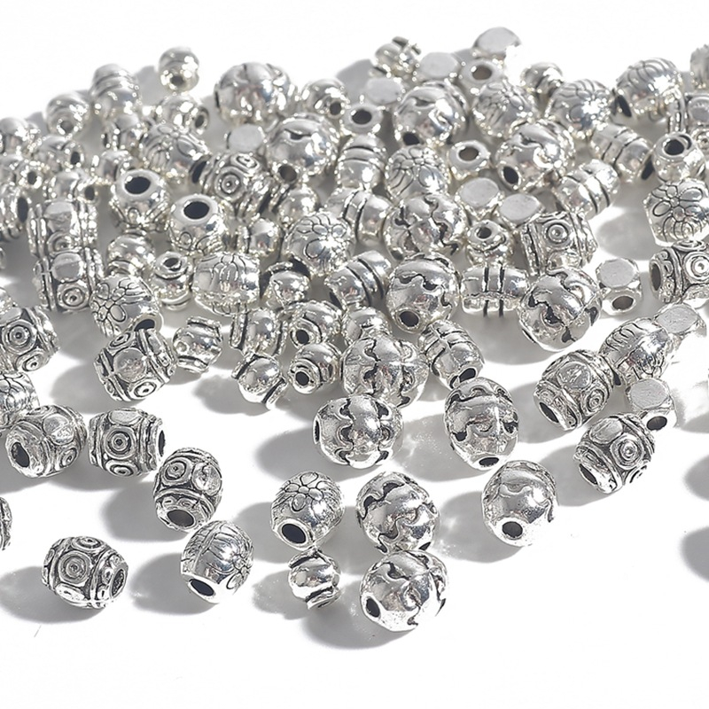 (230er Set) Ornament Perlen DIY Bastel Schmuck Zwischenperle für Armband / Kette - Silber