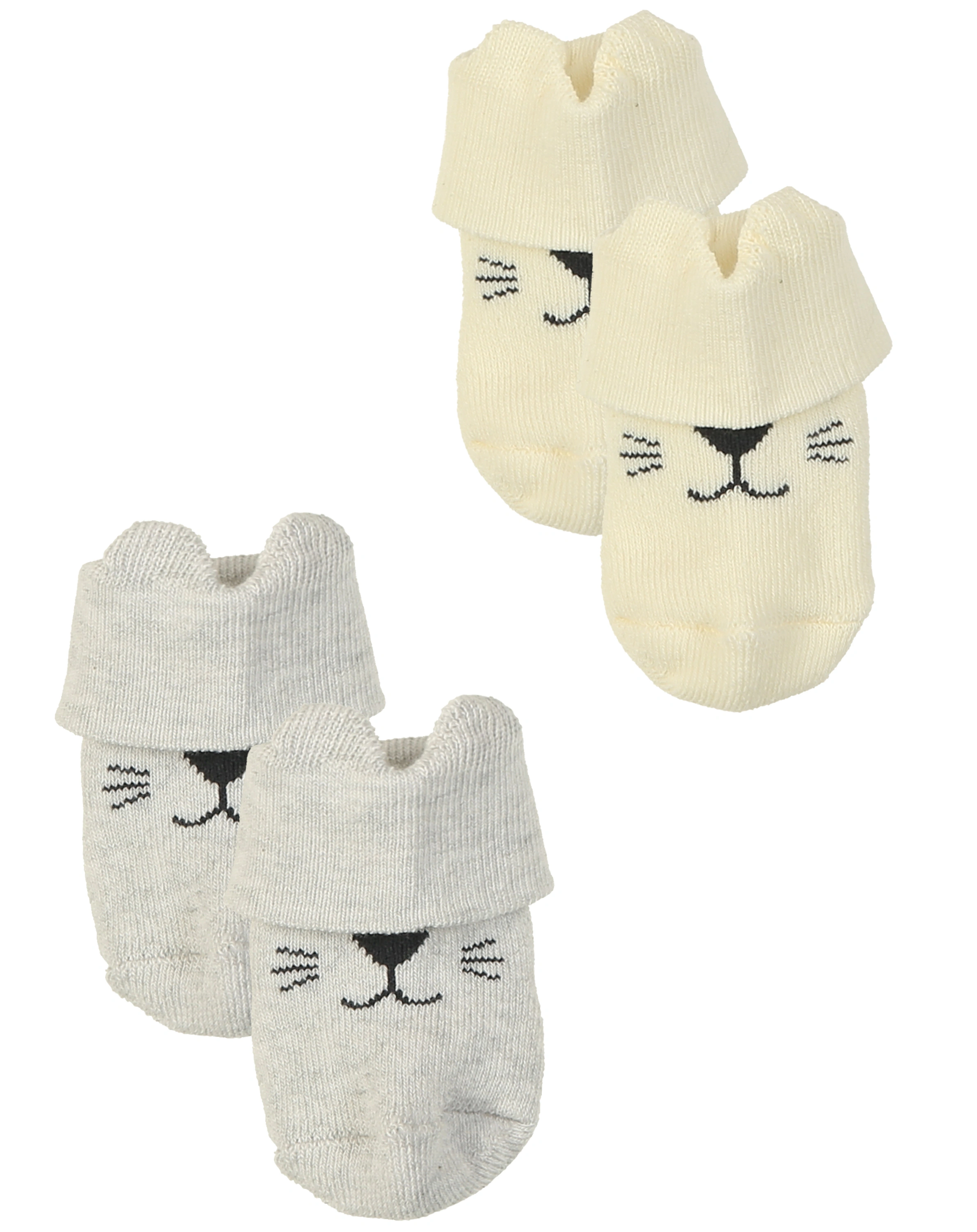 Babysocken KÄTZCHEN & BLÜMCHEN 6er-Pack in rosa/beige