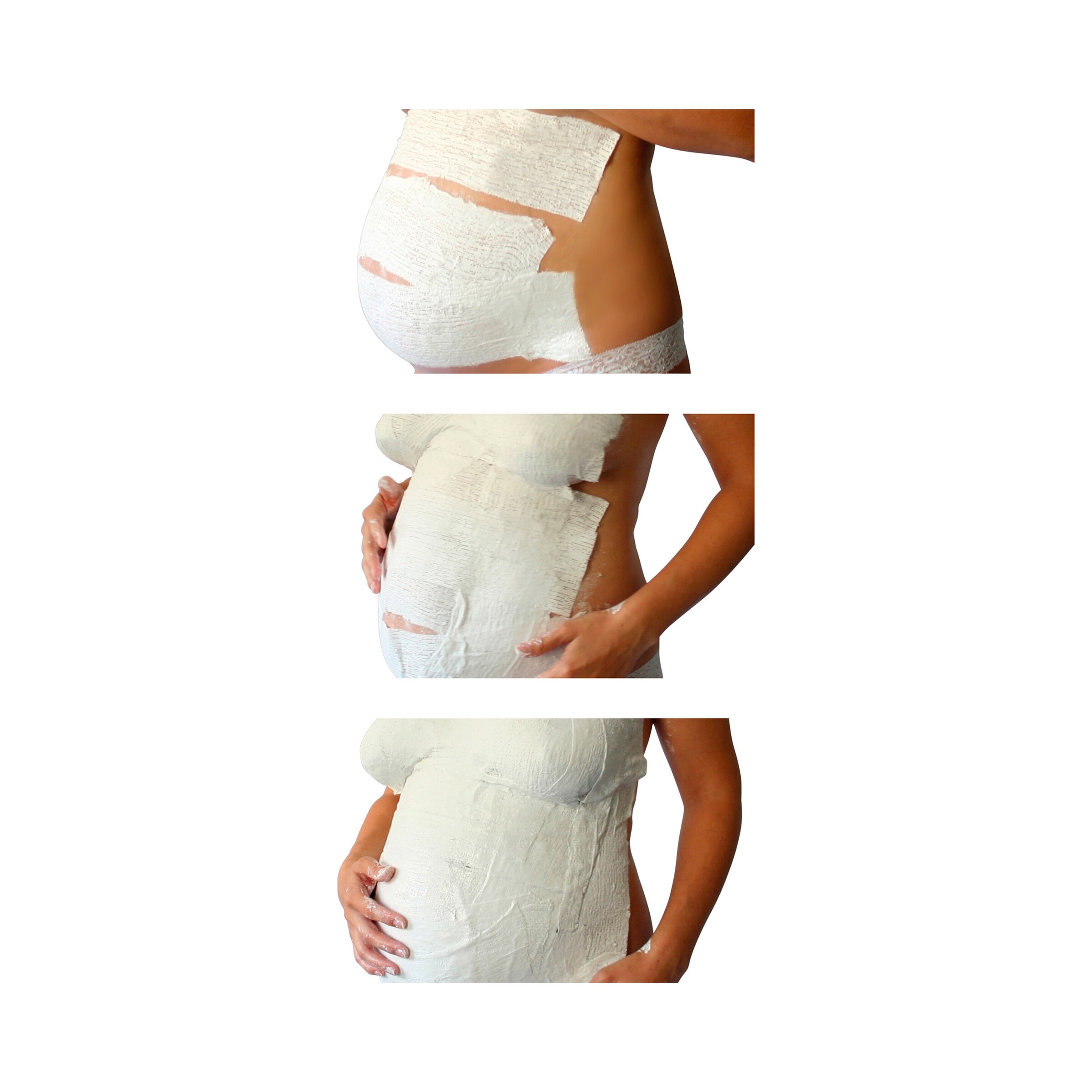 Mammut Gips-Abdruck Babybauch mit Farben