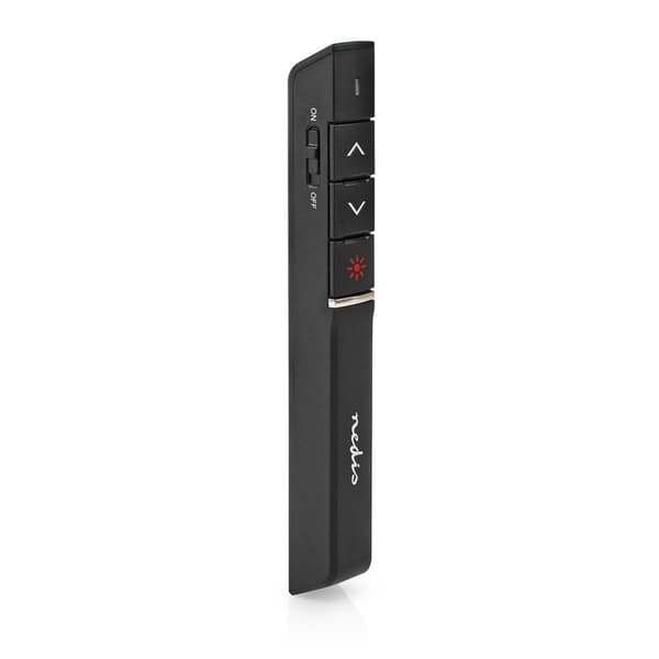 Presenter | Laserpeker rekkevidde opp til: 100 m | Trådløs opp til: 30 m | Sort