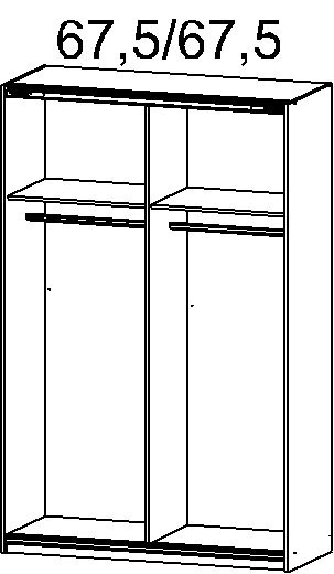 Kleiderschrank GANDRA 136 x 210 cm Sonoma Eiche/Alpinweiß