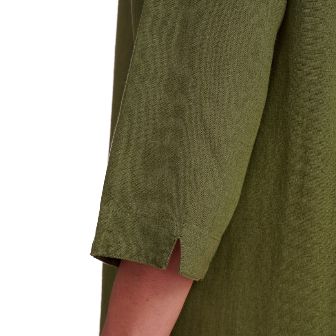 Gina Benotti Damen Leinen-Blusenkleid mit Kragen oliv