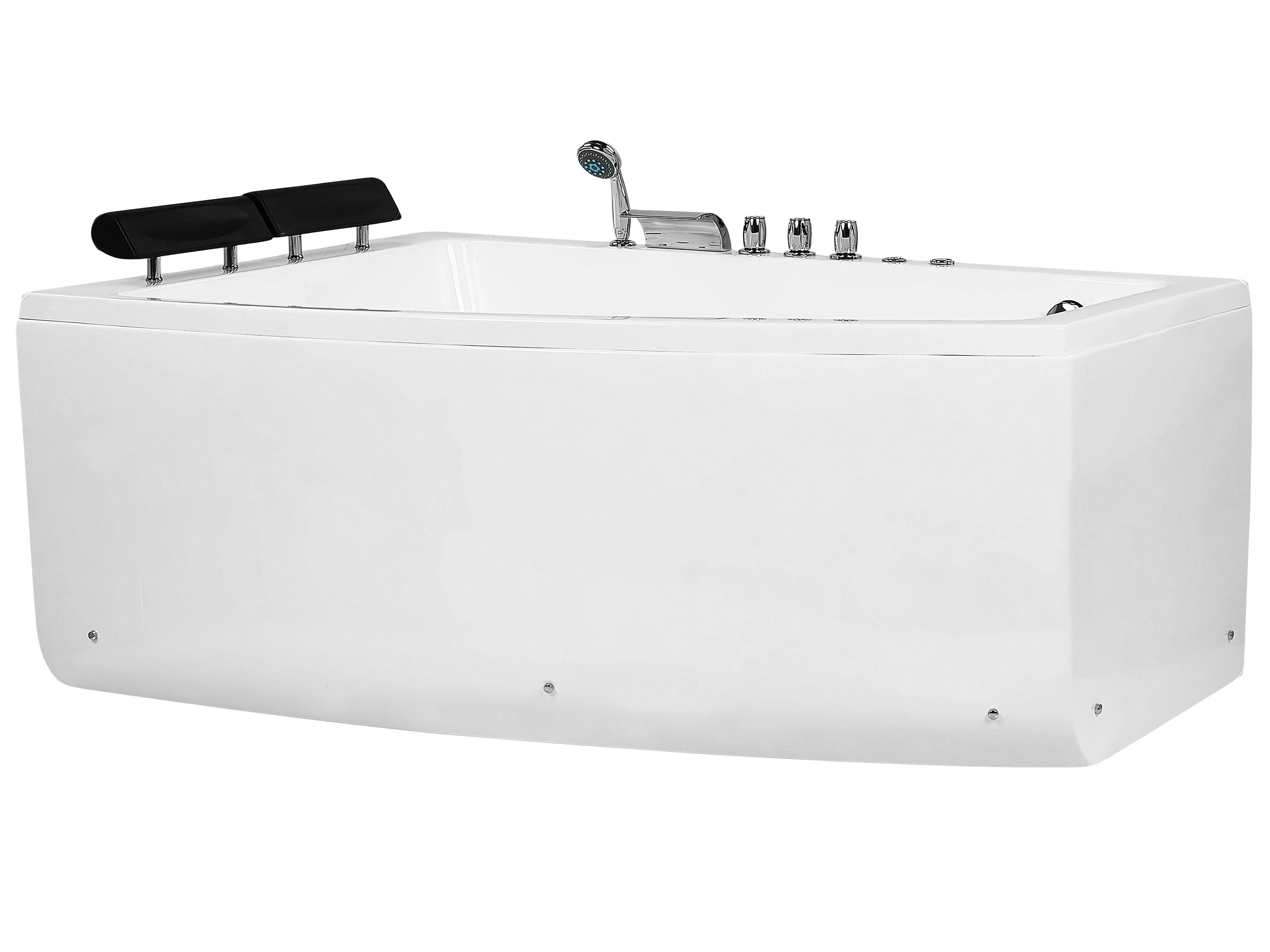 Hoek bubbelbad met LED SERRANA rechtszijdig 182 x 121 cm Wit