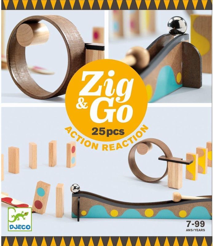 Djeco - Zig & Go - Knikkerbaan - Hout - 25 Dlg.
