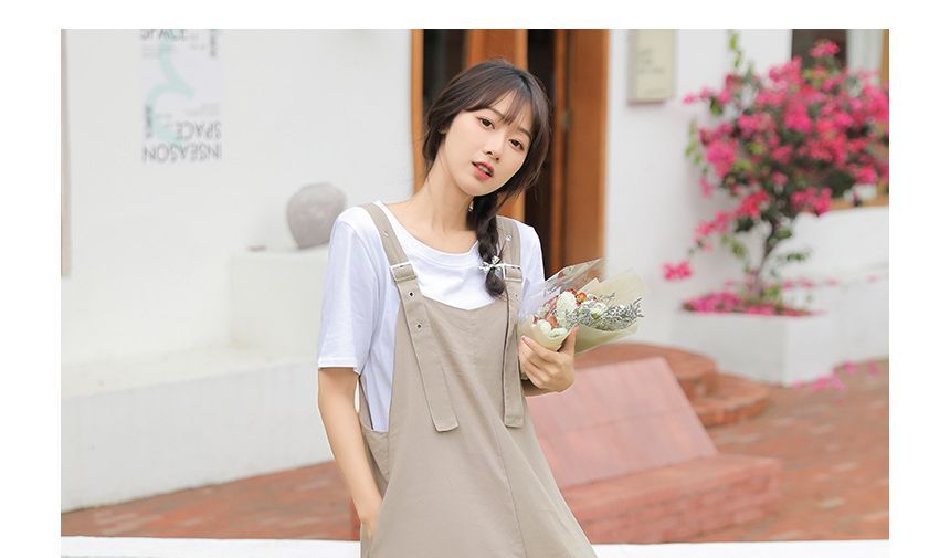 Honey River - Wijde jumpsuit met effen pijpen