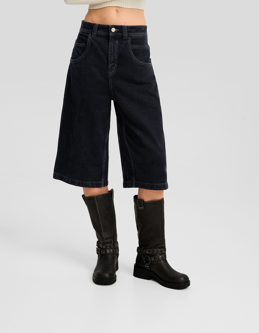 Bermudas largas de sarja