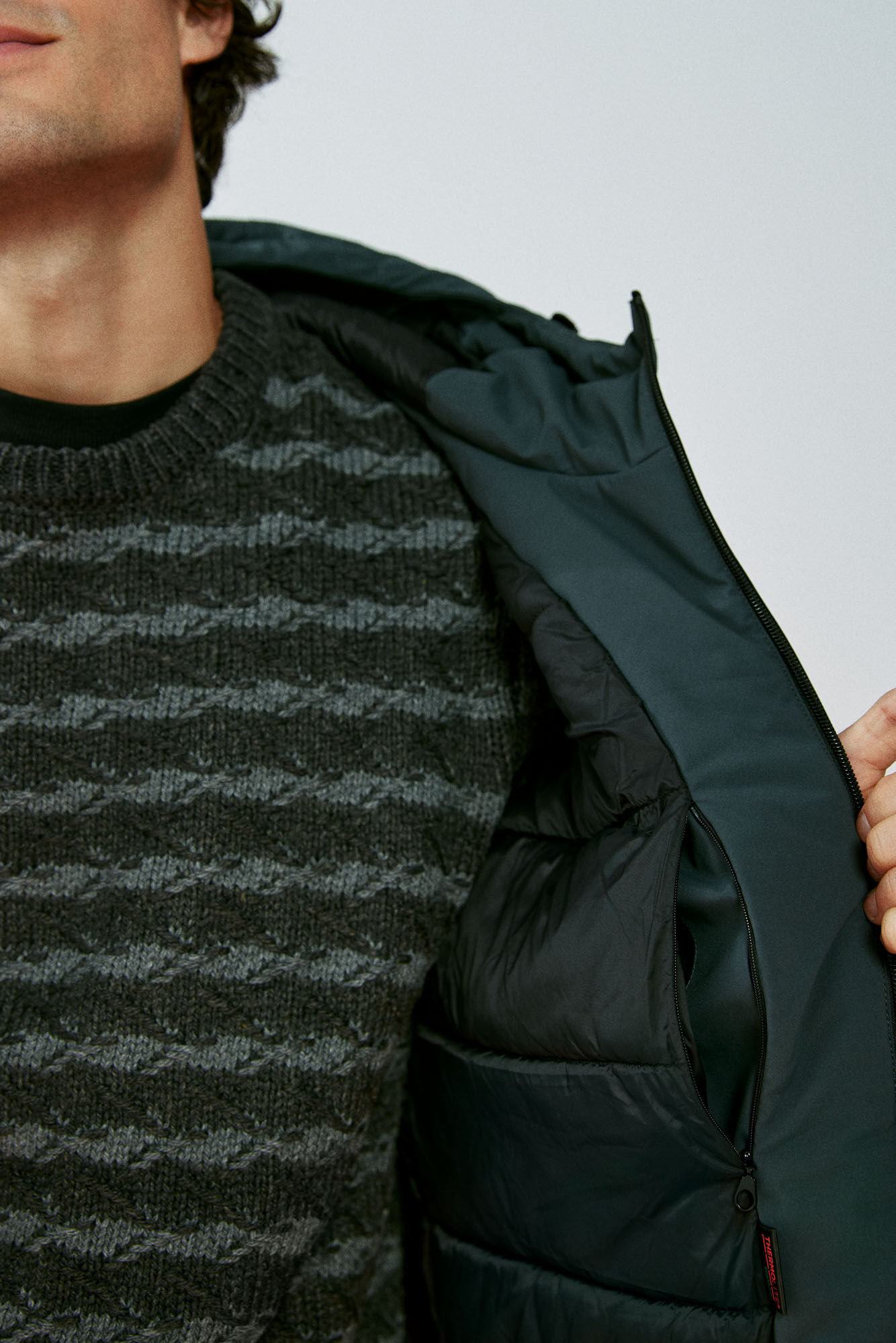 Parka técnica curta acolchoada para meninas