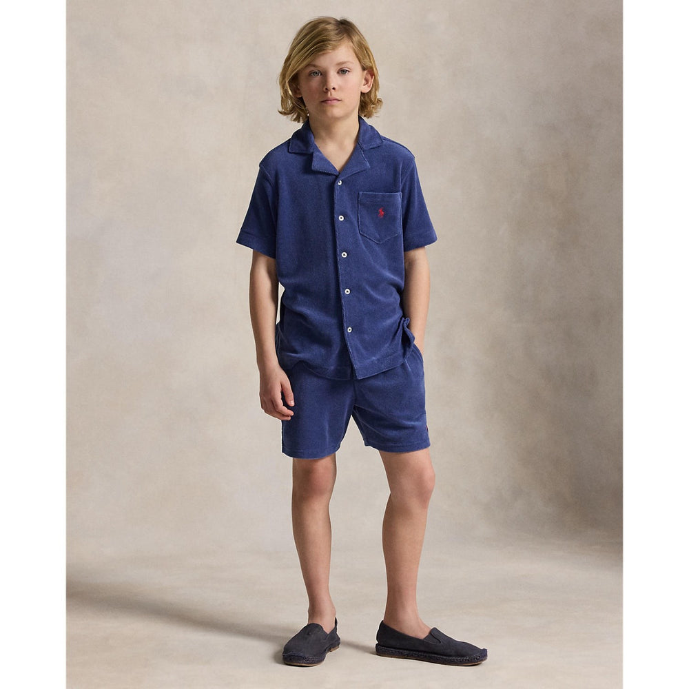 Køb Polo Ralph Lauren Light Navy Knap Front Skjorte