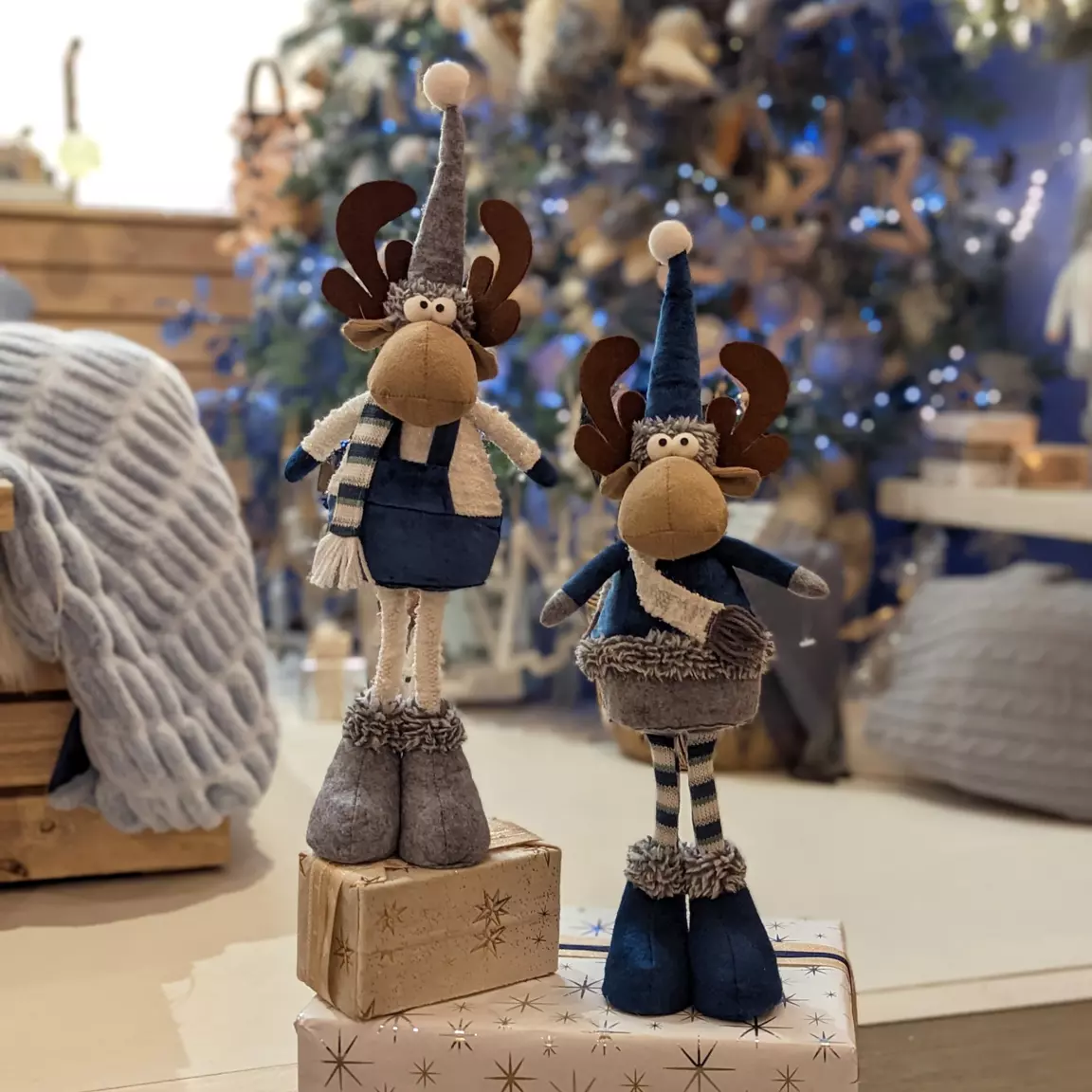 Renne de Noël (H50 cm) Gaby en blanc